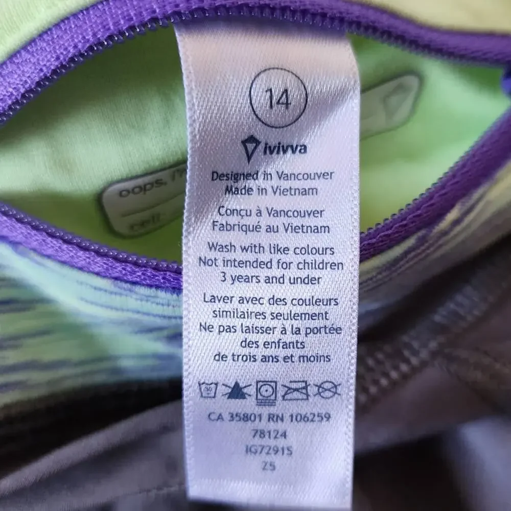Lululemon Ivivva Slate & Faded Zap Fresh Teal Relay Racer Shorts Swift